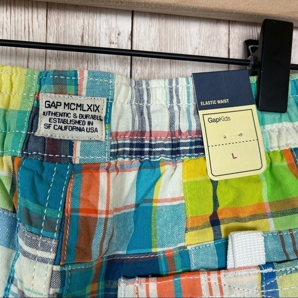 GAP Kids Plaid Pull-On Swim Trunks Size Large Boys - Picture 8 of 11